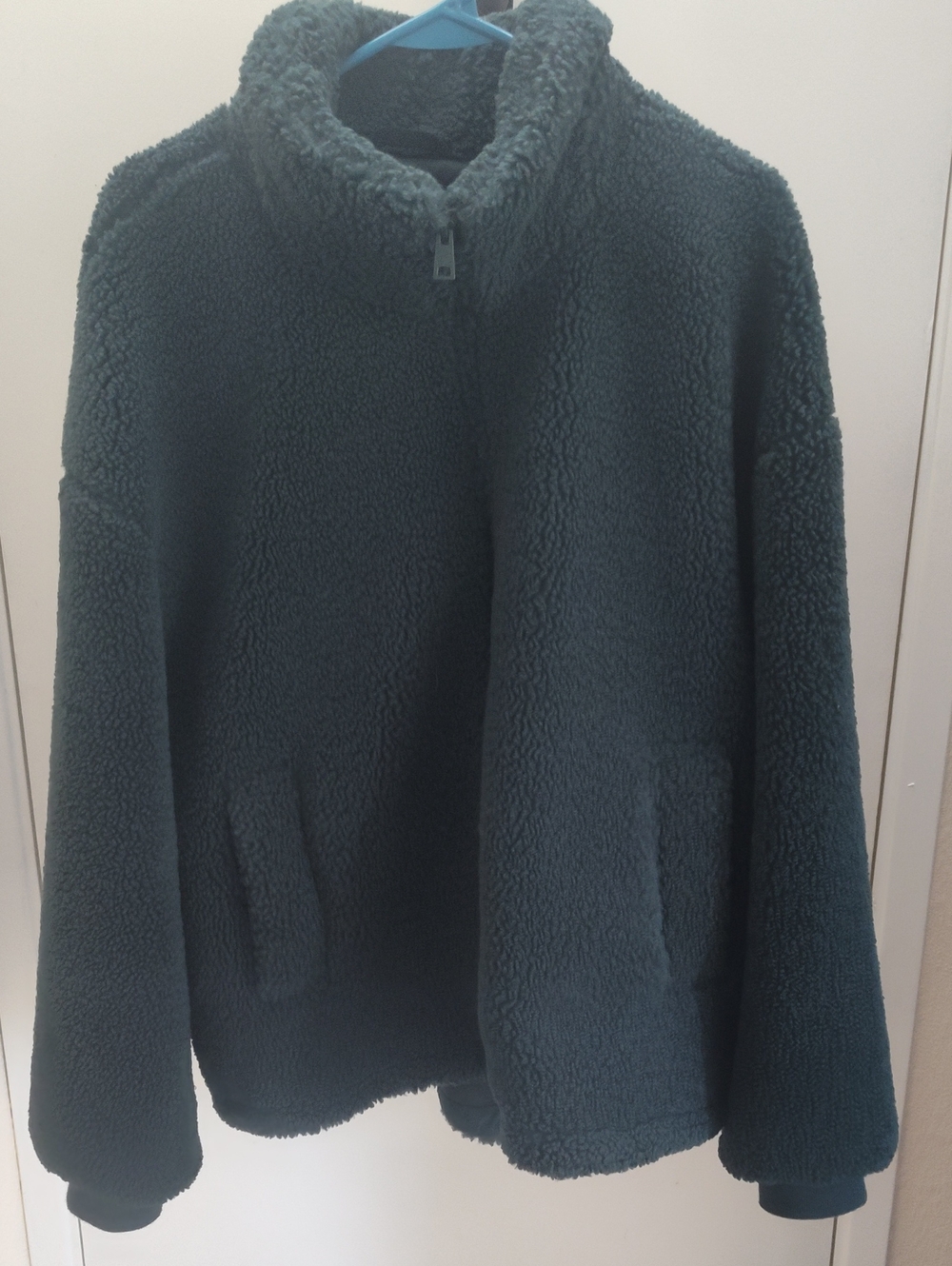 Levi's Teal Sherpa Quarter-Zip Jacket